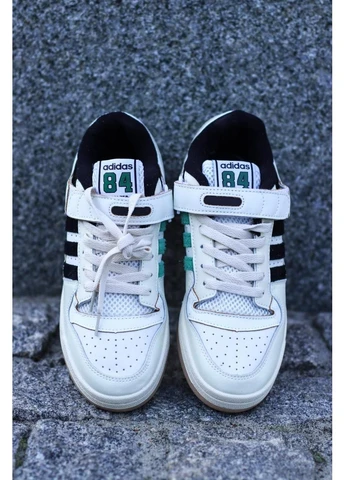 Черные летние кроссовки adidas forum 84 low beige green black адидас форум 84 No Brand