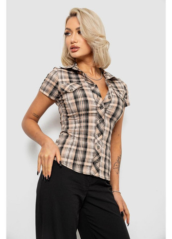 Бежевая рубашка женская в клетку Ager 230R065