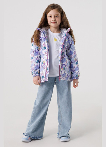 Белая демисезонная куртка для девочки d639-03 116 см белый (2000990235176d) shop (2000990235176) Snowgenius