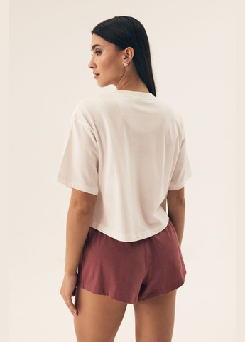 Кремова всесезон жіноча піжама футболка + шорти Henderson