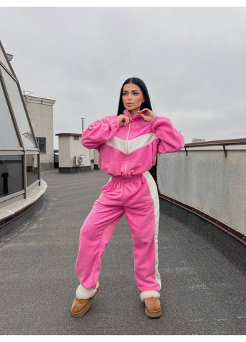 Жіночий флісовий спортивний костюм з контрастними смужками MonCher (370641043)