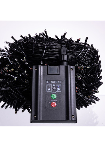 Гірлянда Нитка вулична 1000 LED 100 м на сонячній батареї чорна, мультиколор GarlandoPro SB1000L100MBML No Brand (364685045)