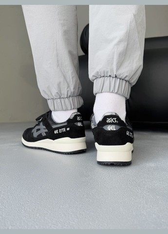 Чорні Осінні кросівки чоловічі asics gel-lyte iii black grey | асікс гель лайт 3 чорні сірі No Brand