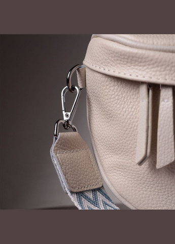 Трендова жіноча кроссбоді через плече в класичному кольорі з натуральної шкіри білий 22656 Vintage (329197006)