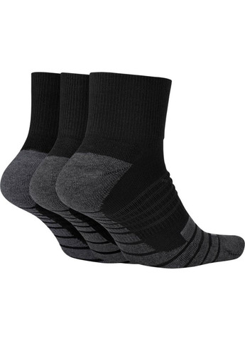 Чорні шкарпетки u nk evry max cush ankle 3pr - sx5549-010 Nike однотонні (333957307)