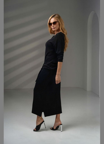 Чорний демісезонний жіноча туніка прямого крою з віскозної пряжі (2714) Triko Bakh