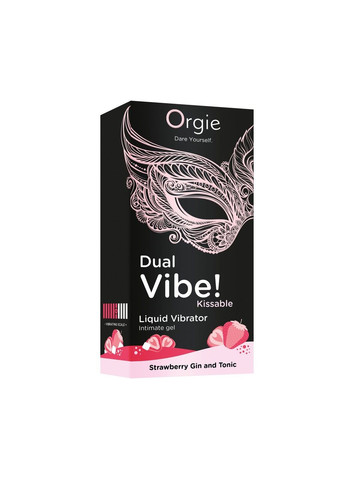 Жидкий вибратор Dual Vibe! Strawberry Gin & Tonic Kissable Liquid Vibrator, 15 мл Orgie (329447434)