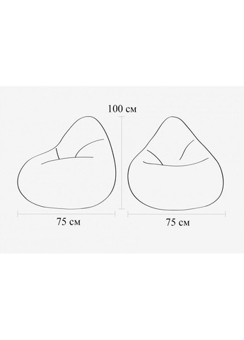 Кресло - мешок груша, M - 100х75 Akasya 282+Багира 11847 SkyPuff (361256853)