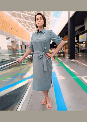 М'ятна кежуал літня сукня льон-котон 2 Льва