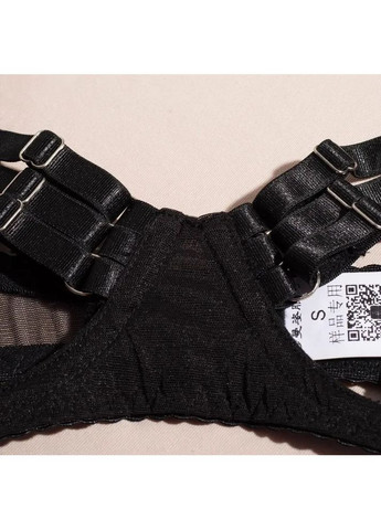 Чорний демісезонний мереживний комплект із поясом. мереживний вишуканий комплект нижньої білизни розміру s-l S&L