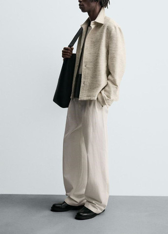 Кремовая рубашка однотонная Zara