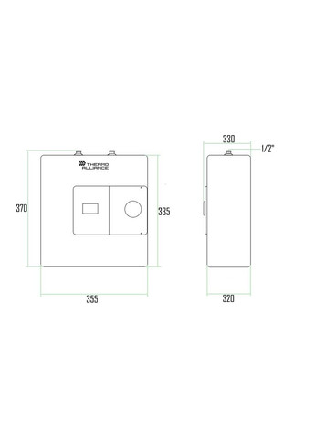 Водонагреватель накопительный под мойкой 15 литров, 1,5 кВт (бойлер) Thermo Alliance SF15S15N