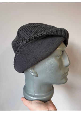 Чоловіча шапка в'язана на флісі зимова стильна тепла універсальна базова Edem Ellan (313100401)