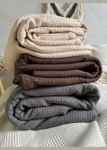 Покрывало Wheat хлопковое коричневое 220х240 см ZEINTEX (325875894)