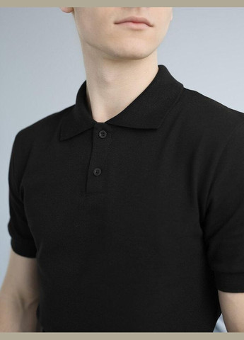 Чоловіче літнє поло однотонне чорне No Brand (346085304)