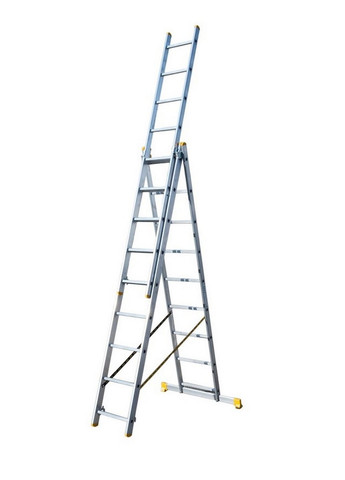 Лестница алюминиевая 3-х секционная, 3х9 ступеней, h=6200 мм Master Tool (288183969)