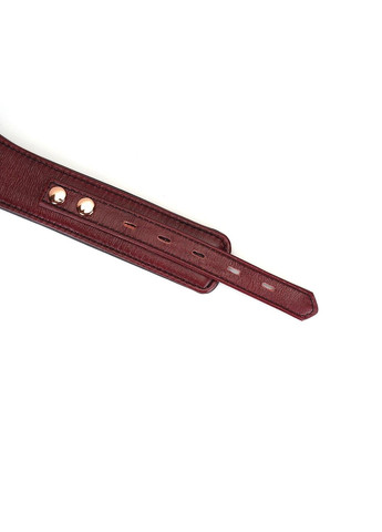 Кожаный ошейник с поводком Wine Red Curved Collar, замок-сердечко Liebe Seele (345708492)