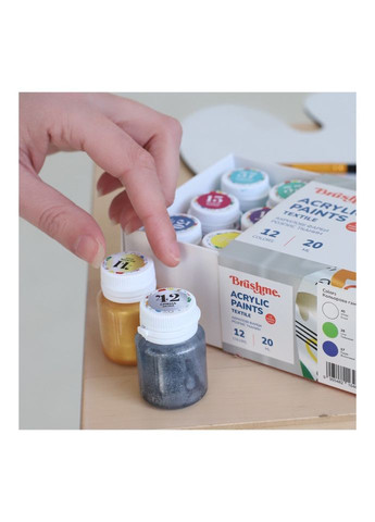 Акрилова фарба текстильна Набір 4001 AP4001 6 кольорів Brushme (361242529)