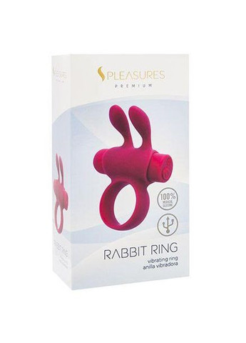 Эрекционное виброкольцо S Pleasures Premium Rabbit Ring, розовое, со съемной вибропулей и ушками No Brand (328202428)