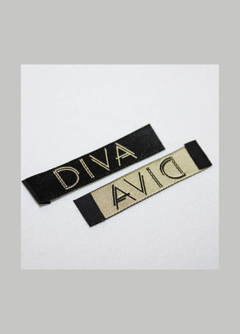 Бирка жаккардовая "Diva" черного цвета с золотым лого (7690) No Brand (335810843)
