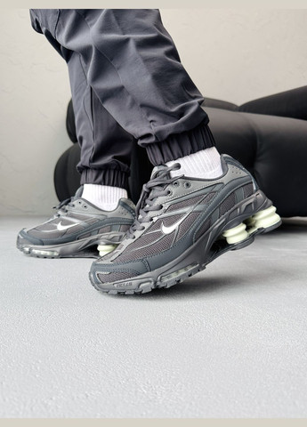 Черные демисезонные кроссовки мужские nike shox ride 2 sp x supreme black green | найк шокс райд черные No Brand