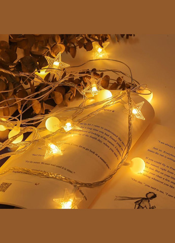 Світлодіодна гірлянда кульки та зірки AWFLTO 15 м, 120 LED, 8 режимів, пульт, водостійка, для вулиці та дому No Brand (338193294)