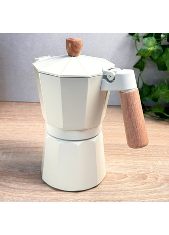 Гейзерна кавоварка алюміній 300 мл кремова GT-10066 Deli Gusto (369477916)