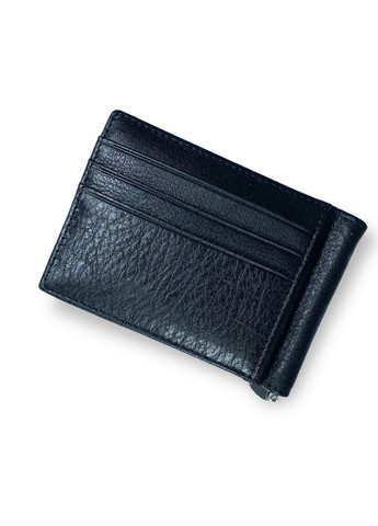 Чоловічий гаманецьзатискач натуральна шкіра 4 осередки для карток розмір: 11*8*1 см чорний Moro (266912023)