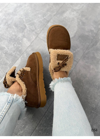 No Brand Утеплені лофери лофери рудий з натуральна замша, — зима (366842471)