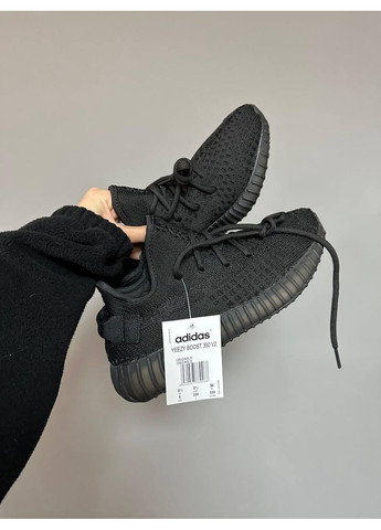 Чорні Осінні кросівки чоловічі adidas yeezy boost 350 black v2 адідас ізі буст No Brand