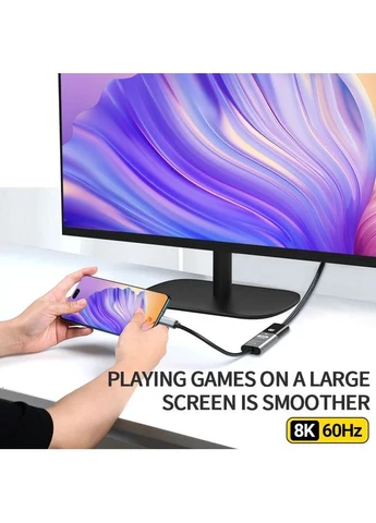 Адаптер-конвертер USB-C - DisplayPort 8K 60Hz/4K 120Hz для MacBook Pro Dell и других устройств с Type-C No Brand (357490218)