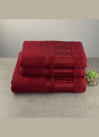 GM Textile набор полотенец для ванны 3шт 50х90см, 50х90см, 70х140см bamboon 450г/м2 () красный производство -