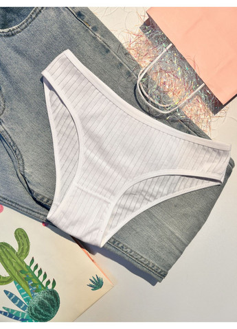 Набір жіночих бавовняних трусиків-сліпів у рубчик, 3 шт, універсальні кольори (чорний, білий, бордовий), р. S–L Finetoo (360788871)