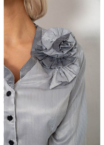 Чёрно-белую блуза классическая в полоску с,, 230r067 Ager