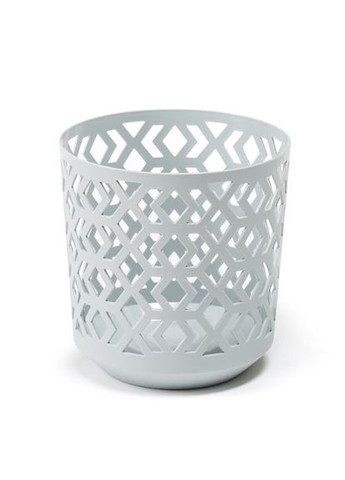 Кашпо 140 белый с серой вставкой, пластик Lamela Ацтек (345726174)