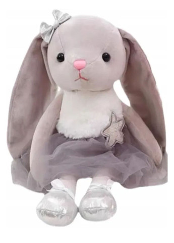 М'яка іграшка Заєць в сукні 40 см сірий No Brand (369621661)