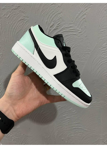 КРОССОВКИ ЖЕНСКИЕ NIKE AIR JORDAN RETRO 1 LOW MINT BLACK WHITE 4 НАЙК АИР ДЖОРДАН No Brand чёрные демисезоны (367177524)