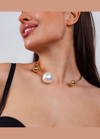 Чокер колье незамкнутое украшеное бусинами No Brand металл (327274185)