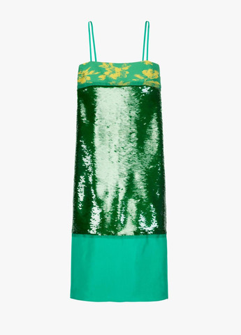 Зеленое праздничный платье Zara с абстрактным узором