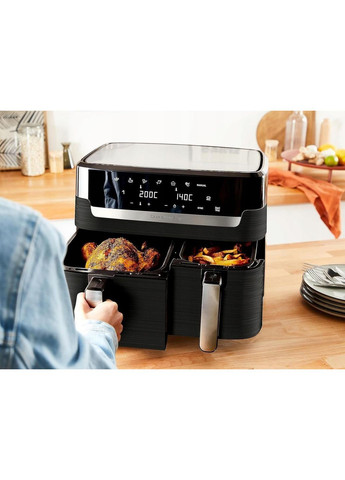 Мультипіч (аерофритюрниця) Dual Easy Fry EY9018 Tefal (360393993)