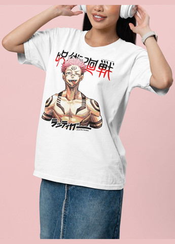 Футболка женская Аниме "Магическая битва" белая Mishe - (307795630)