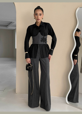 Стильный костюм – корсет и брюки темно серого цвета Jadone Fashion (315764367)