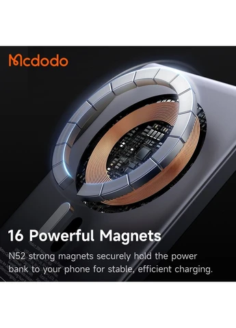 Магнитный ультратонкий павербанк MC-4641 20W Magnetic Wireless Metal Ultra-Thin 5000mAh Power Bank McDodo (384042721)