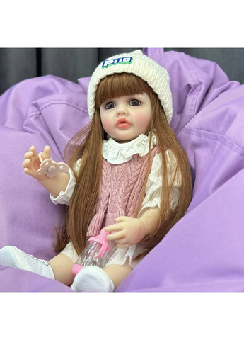 Лялька Реборн Ксенія Reborn вініл силіконова 55 см No Brand (367736305)