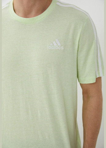 Салатовая футболка с коротким рукавом adidas Essentials 3-Stripes HF4542