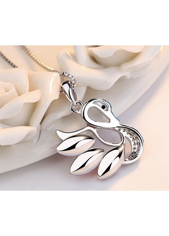 Шикарный женский кулон с цепочкой в форме птицы лебедя "Лебедь счастья" (серебристый) China (366875005)