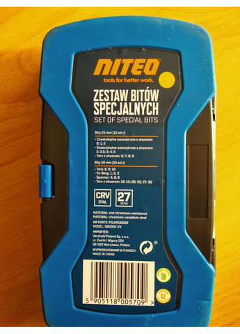 Набор бит для шуруповерта 27 штук Niteo (356671399)