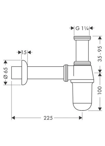 Сифон для умывальника, хром, латунь Hansgrohe (401880853)
