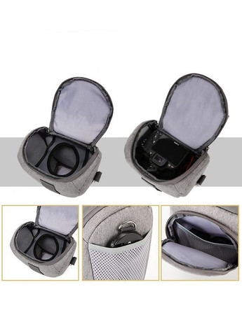 Сумка-треугольная для зеркального фотоаппарата с ремнем и дождевиком Серый ( код: IBF079S1 ) Digital (325861932)