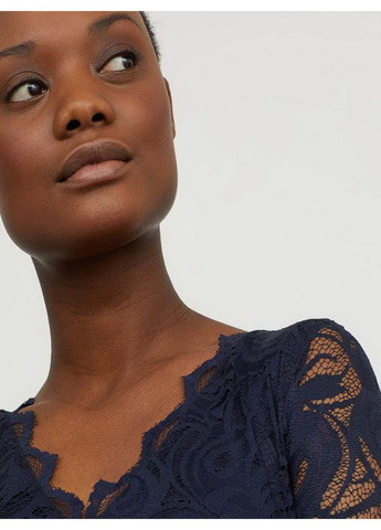 Темно-синя вечірня сукня для вагітних H&M однотонна